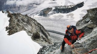 Ed Jackson climbing in the Swiss Alps thanks to Berghaus Adapts 