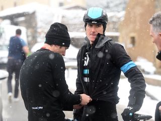 Geraint Thomas after the cancellation of stage three of the 2016 Paris-Nice (Watson)