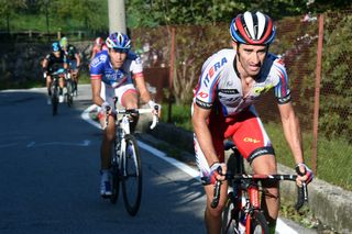 Daniel Moreno attacks during the 2015 Il Lombardia (Watson)