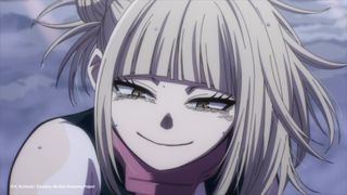 A defeated Toga in My Hero Academia