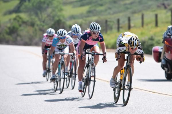 Kim Anderson (HTC-Columbia) pushes the pace on the decent.
