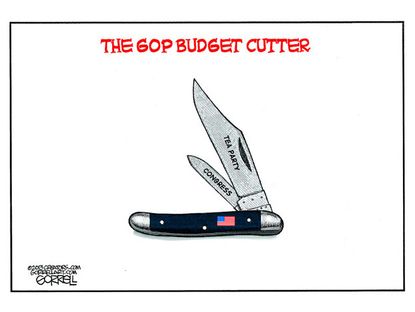 Political cartoon budget Congress Republicans