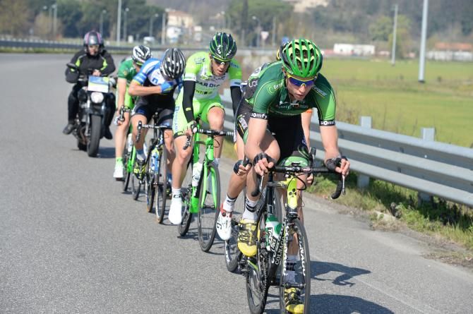 Bjorn Thurau rides at the front of the breakaway