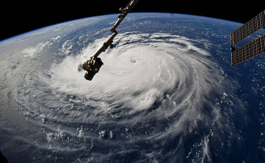 This image of Hurricane Florence swirling on Earth, shared by NASA astronaut Ricky Arnold, was taken from the International Space Station on September 10, 2018. 