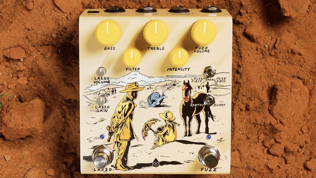 Old Blood Noise Endeavors Pardner Fuzz pedal on a sandy background