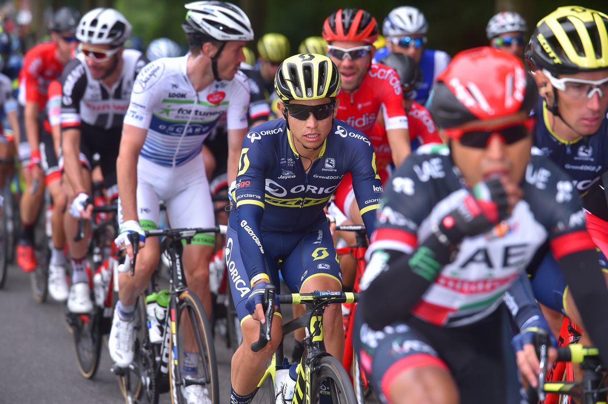 Esteban Chaves (Orica-Scott) in the peloton