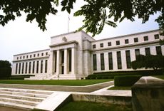 Low angle view of Federal Reserve Building, Washington DC