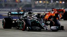 Mercedes’s Lewis Hamilton drives during the 2019 Formula 1 Singapore Grand Prix