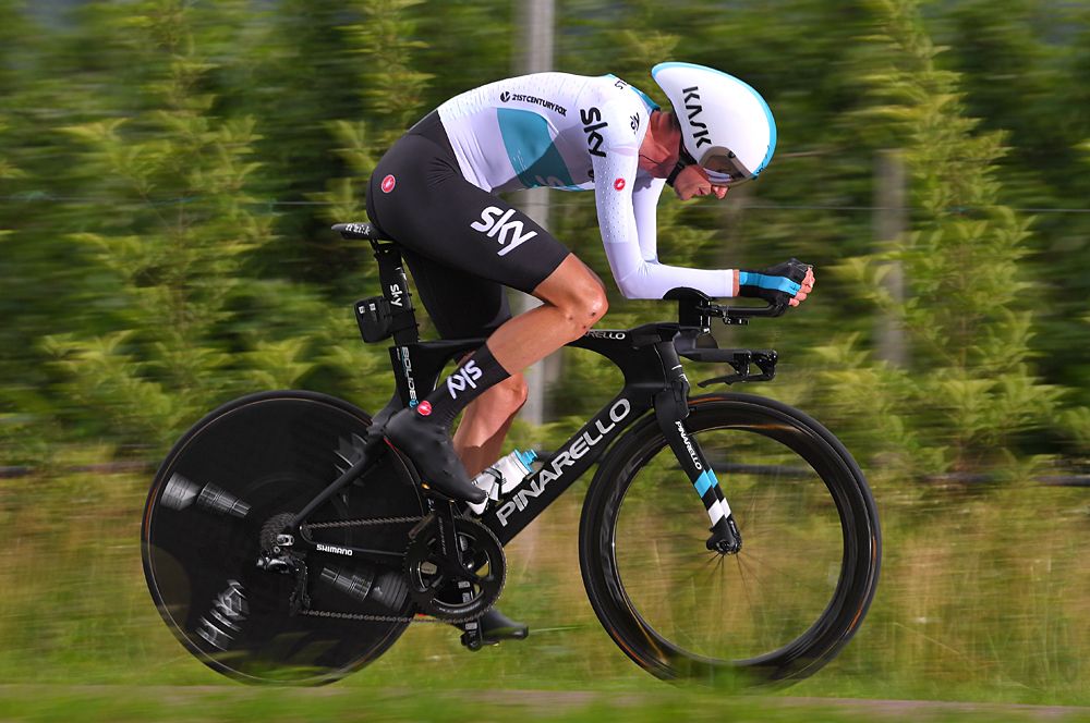 Wout Poels (Team Sky) during the stage 16 time trial at the Giro d'Italia