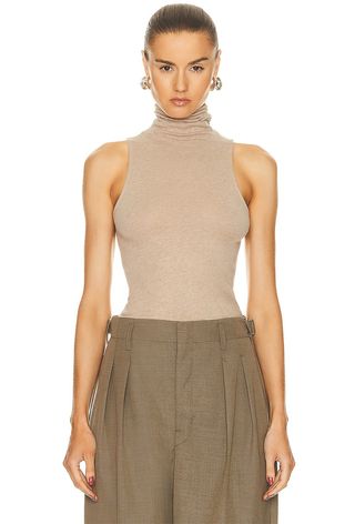 Enza Costa + Cashmere Halter Turtleneck Top