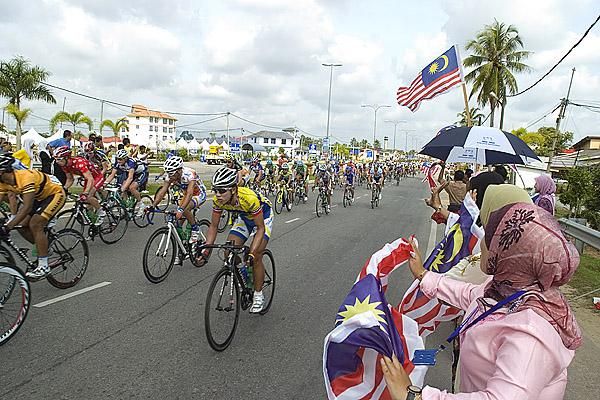 The Malaysian flags were out to greet the riders