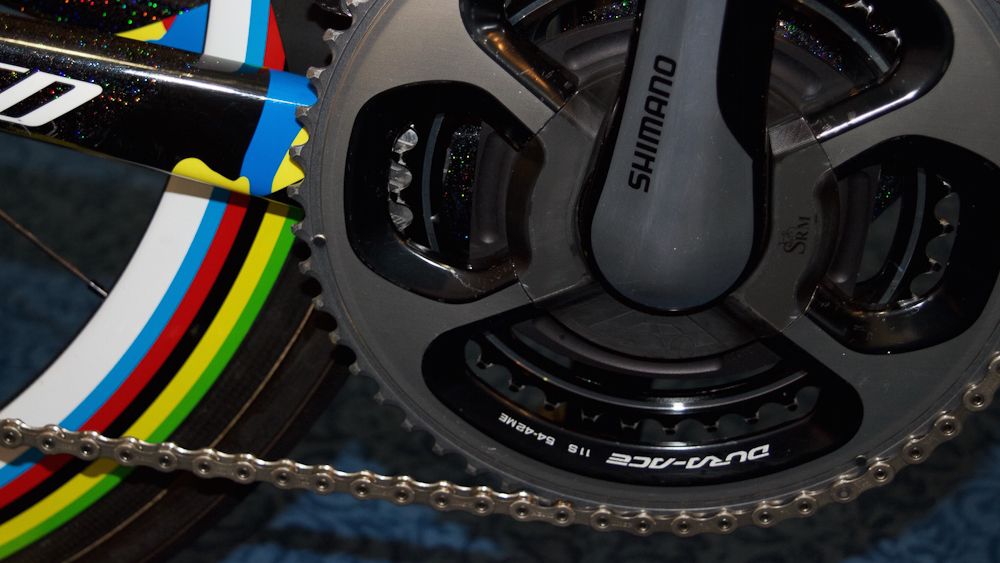 The bike is equipped with an SRM power meter
