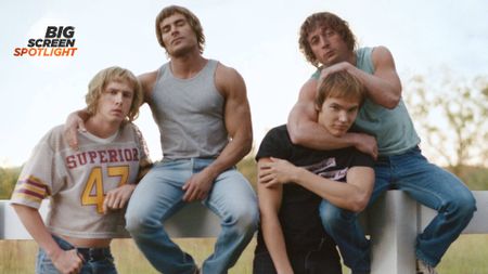 Harris Dickinson, Zac Efron, Simon Stanley, and Jeremy Allen White in The Iron Claw