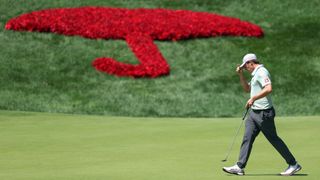Matt Fitzpatrick tips his hat to the crowd at Travelers Championship 2026