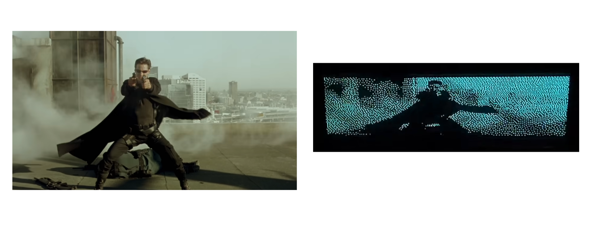 The Matrix running on a VFD display powered by a DIY CPU