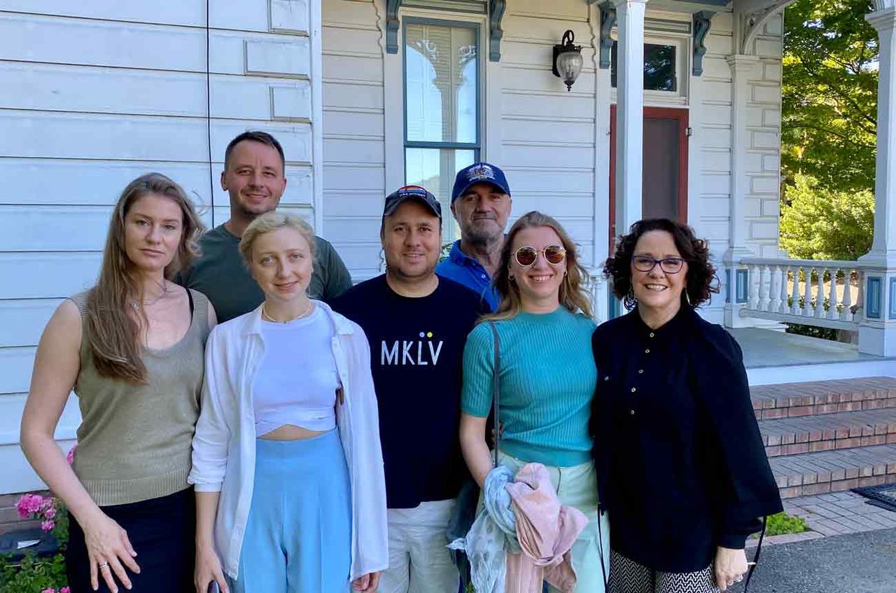 a group of Ukranian vintners visit Grgich Estate