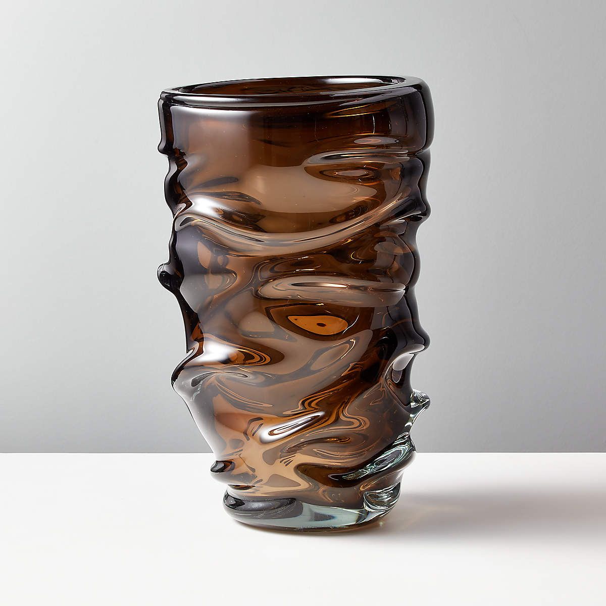 Brown glass vase