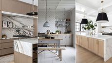 Three kitchens with striking countertops