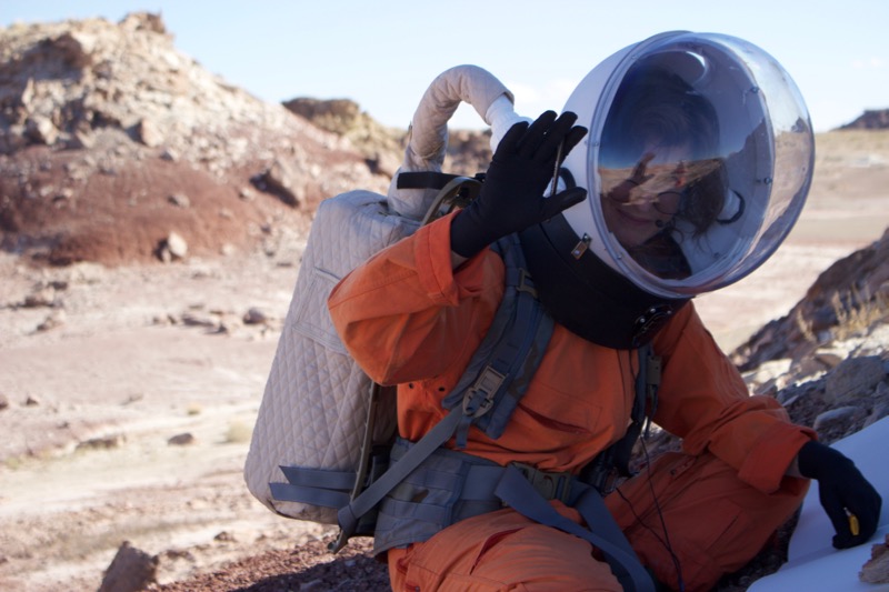 Mars 160 crewmember Annalea Beattie on Marswalk