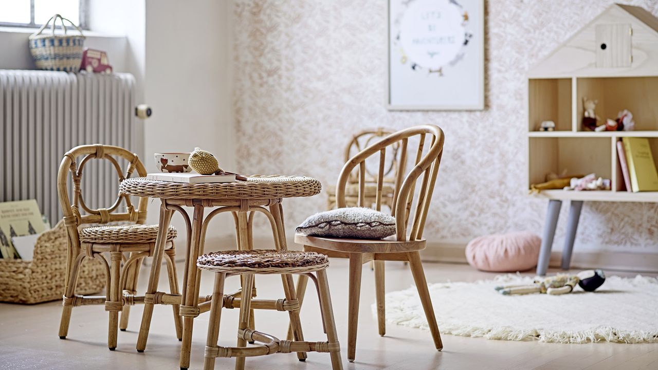 Playroom ideas: Bloomingville Hortense Rattan chair set by Sweetpea &amp; Willow