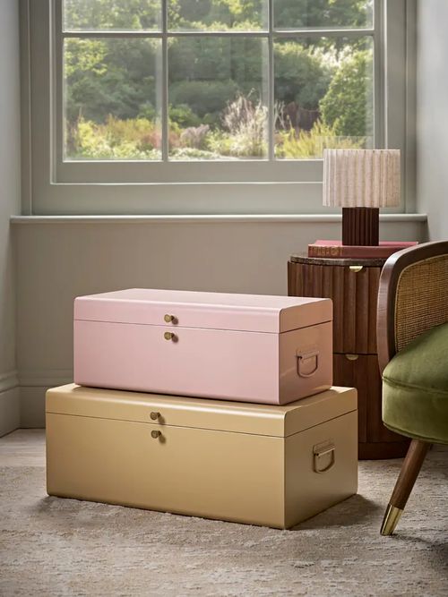 Two Metal Storage Boxes