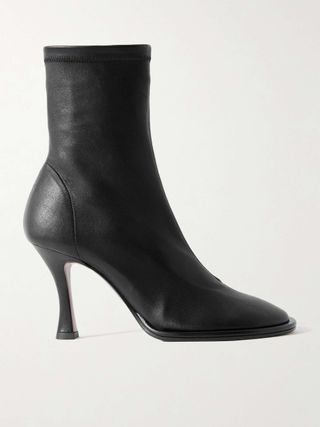 Lea Stretch-Leather Ankle Boots