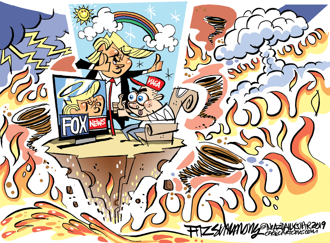 Political Cartoon U.S. Fox News Trump Supporters