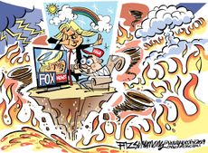 Political Cartoon U.S. Fox News Trump Supporters