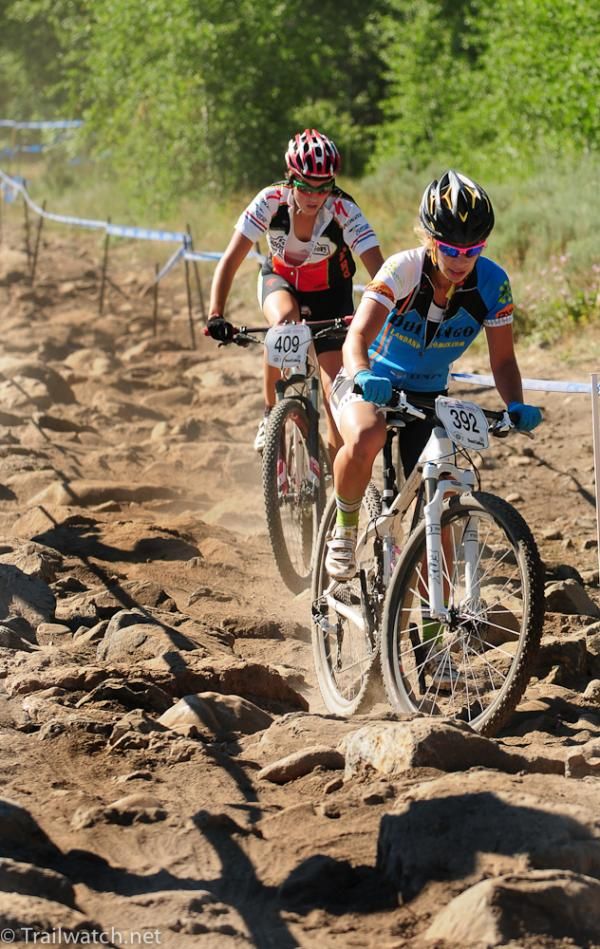 Sarah Sturm got caught by Aliciarose Pastore (Rocky Mountain Chocolates) who eventually won the Cat. 1 Junior women's race