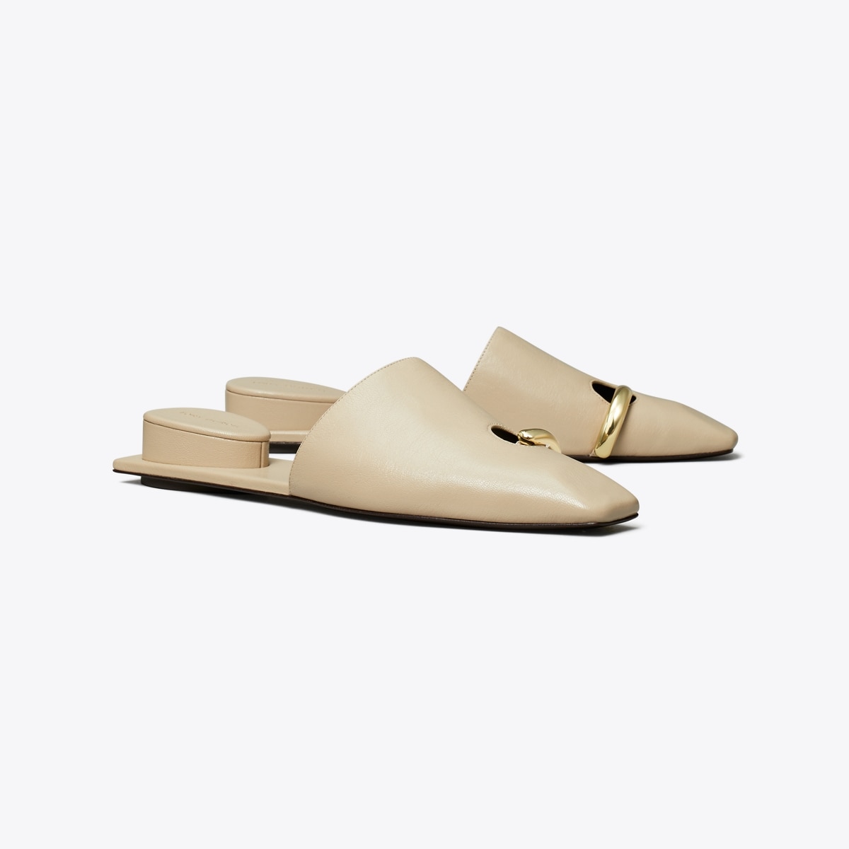 Pierced Mule in Beige, Size 9