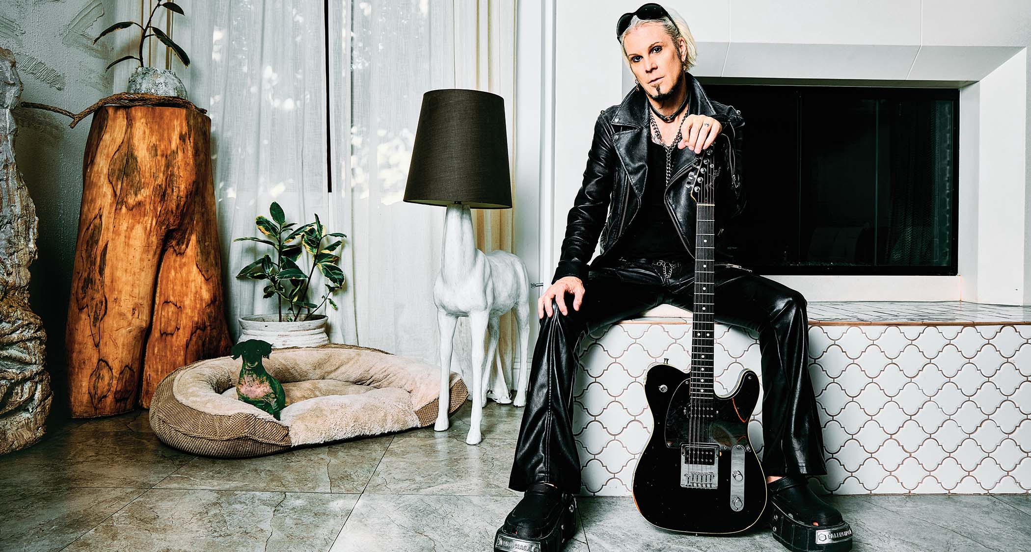 John 5 pictured at home with his Telecasters