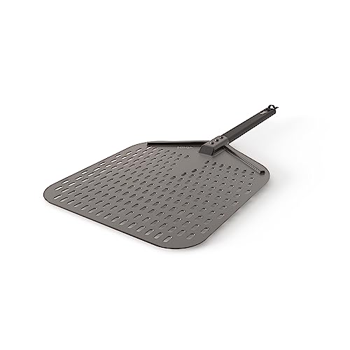 Ninja Xskoppl Perforated Pizza Peel, Compatible Woodfire Outdoor Oven (oo100 Series), Hanging Drawstring, Aluminum, Grey/black, 19.5'' X 16.5'' X15"
