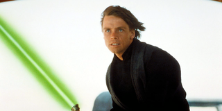 Luke Skywalker with green lightsaber in Return of the Jedi