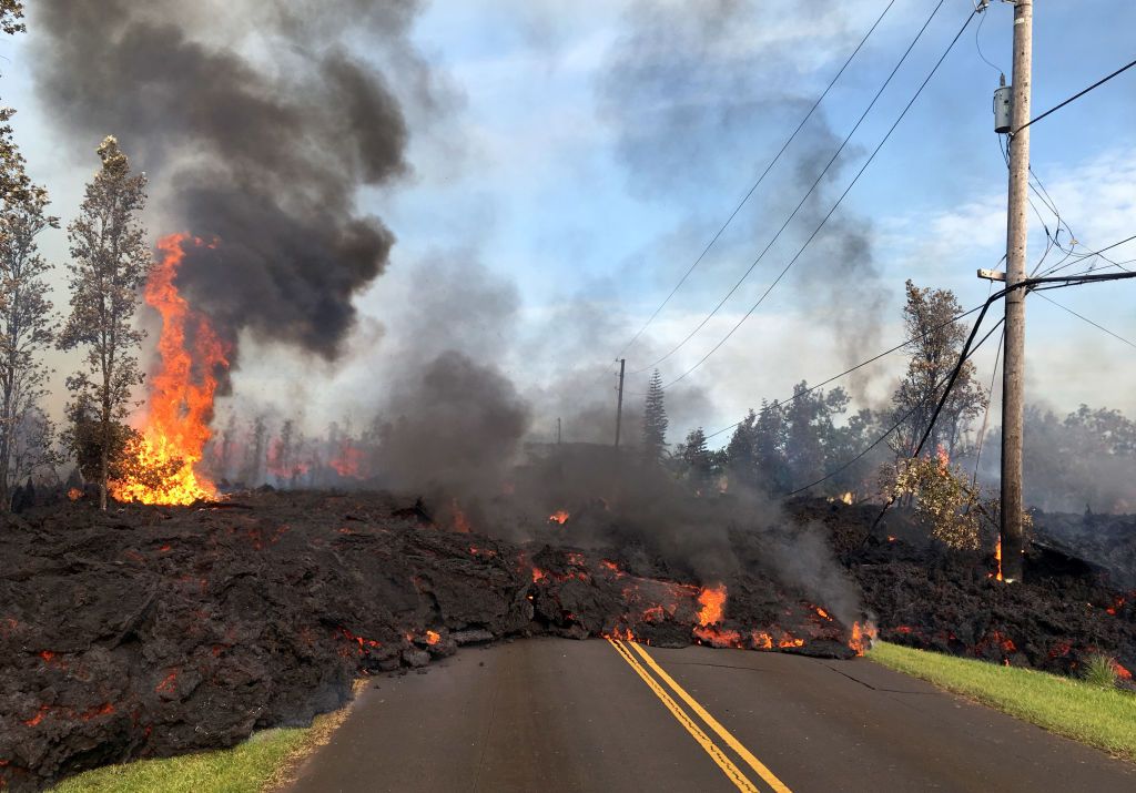 Lava flows from Kilauea volcano. 