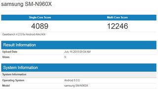 If this is accurate then the Note 9 could be extremely powerful. Credit: Geekbench