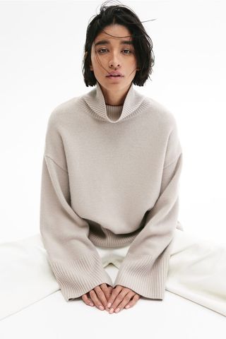 Cashmere-Blend Turtleneck Sweater