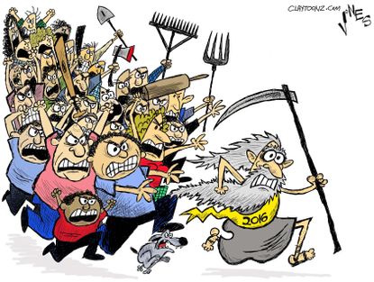 Editorial cartoon U.S. New Years Eve 2016 angry people