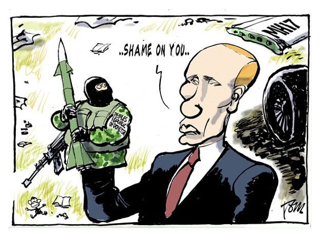 Editorial cartoon Putin plane