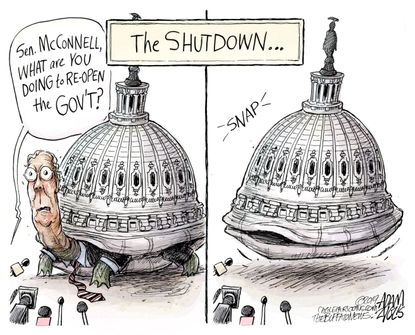 Political Cartoon U.S. Trump Shutdown Mitch Mcconnell GOP Majority Leader