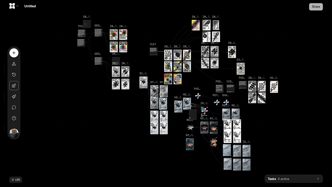 Flora AI; UI screens for an AI art app