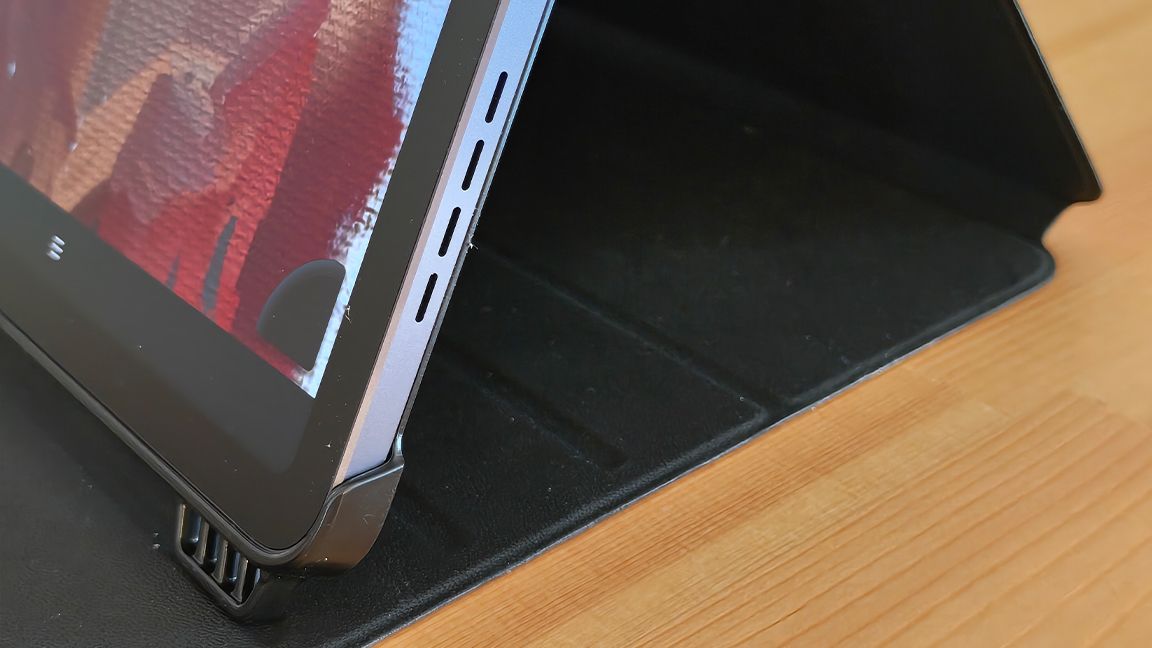 Ugee UT3 review; a drawing display on a wooden table