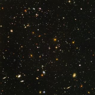 Hubble image of distant galaxies