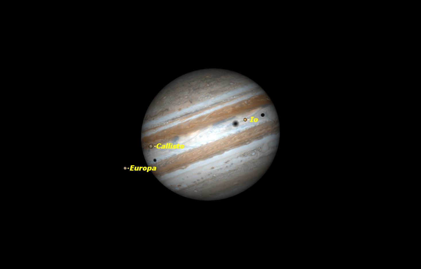 Triple Shadow Transit of Jupiter, Jan. 23, 2015