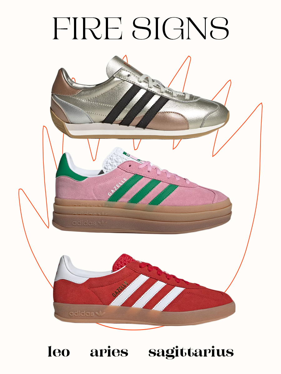 Adidas sneakers and zodiac signs.