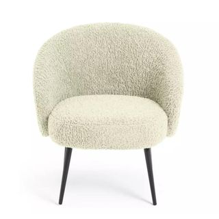Cream boucle accent chair