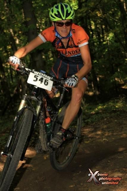 Local Lindsey Kriete shows how familiar she is with the course