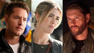 From left to right: Justin Hartley as Colter Shaw, Melissa Roxburgh as Dr. Dory Shaw and Jensen Ackles as Russell Shaw.