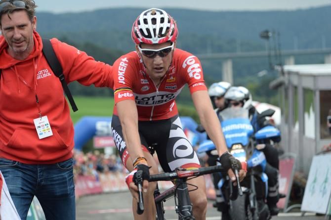 Tim Wellens (Lotto Belisol) comes over the line after his win