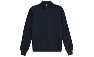 Men’s Cashmere Quarter zip Navy_Front_TO SEND copy