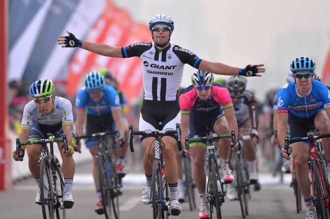 Luka Mezgec celebrates his victory